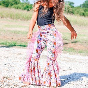 Dolly Sequin Flare Pants Kids Girls 10 Dolly Parton Pink Flares